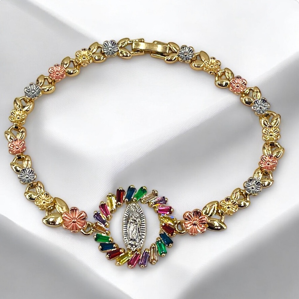Virgin of Guadalupe bracelet plated in 18k Italian gold